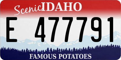 ID license plate E477791