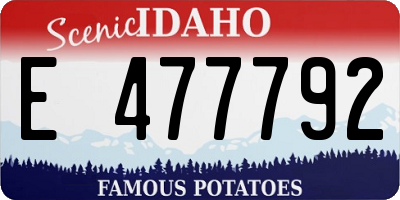 ID license plate E477792