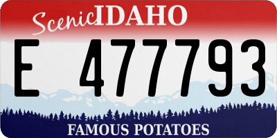 ID license plate E477793