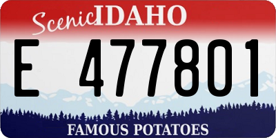 ID license plate E477801