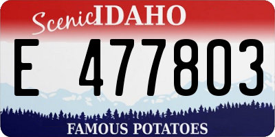 ID license plate E477803