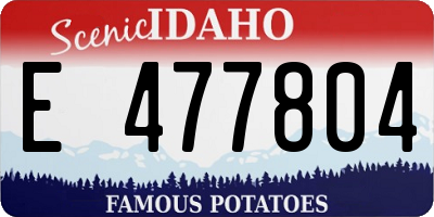 ID license plate E477804