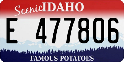 ID license plate E477806