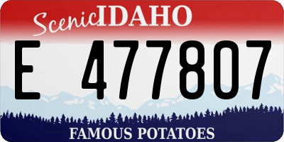ID license plate E477807