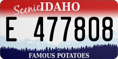 ID license plate E477808