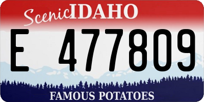 ID license plate E477809