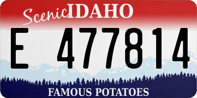 ID license plate E477814