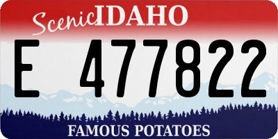 ID license plate E477822