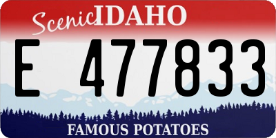 ID license plate E477833