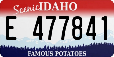 ID license plate E477841
