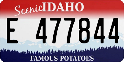 ID license plate E477844