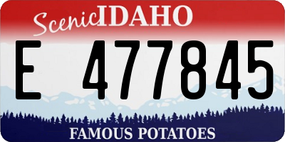 ID license plate E477845