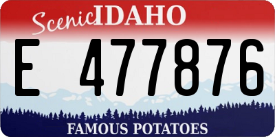 ID license plate E477876