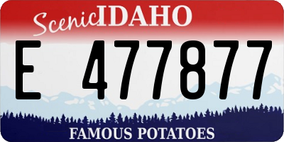 ID license plate E477877