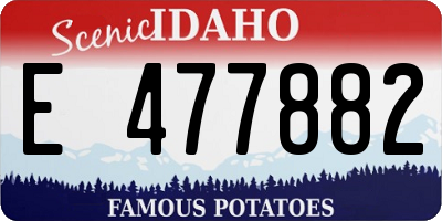 ID license plate E477882