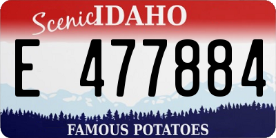 ID license plate E477884