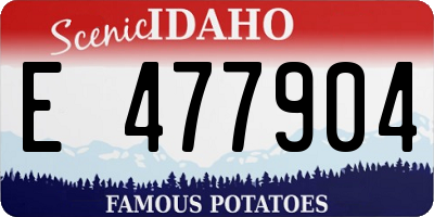 ID license plate E477904
