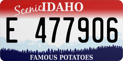 ID license plate E477906