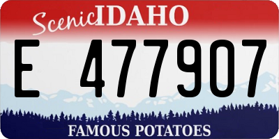 ID license plate E477907