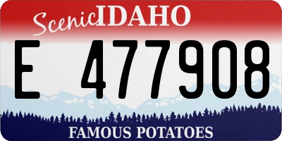 ID license plate E477908