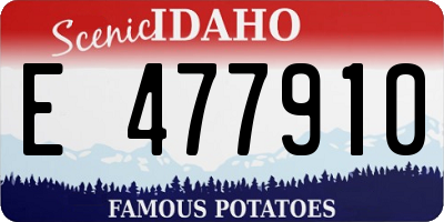 ID license plate E477910