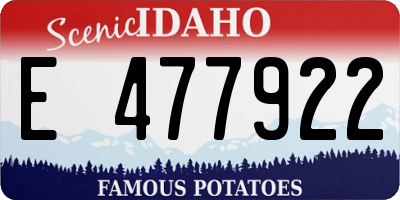 ID license plate E477922