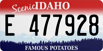 ID license plate E477928