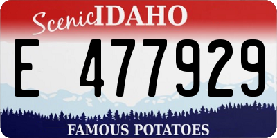 ID license plate E477929