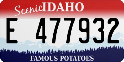ID license plate E477932