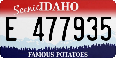 ID license plate E477935