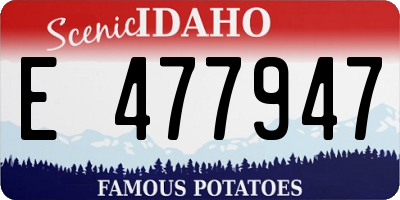 ID license plate E477947