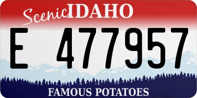ID license plate E477957
