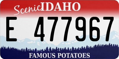 ID license plate E477967