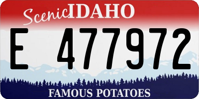 ID license plate E477972