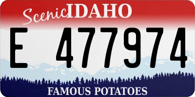 ID license plate E477974