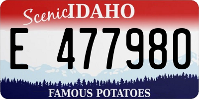 ID license plate E477980