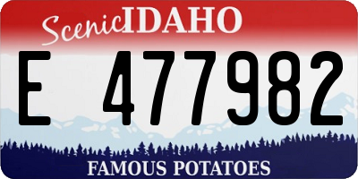 ID license plate E477982
