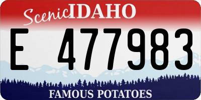ID license plate E477983