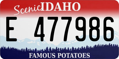 ID license plate E477986
