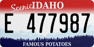 ID license plate E477987