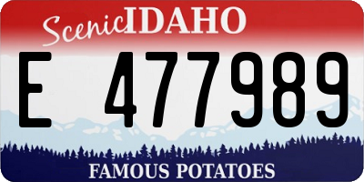 ID license plate E477989