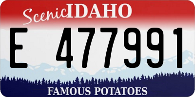 ID license plate E477991