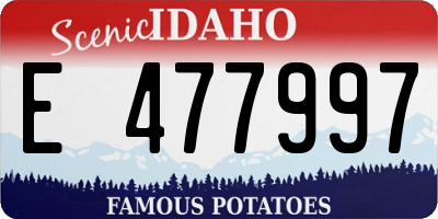 ID license plate E477997