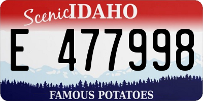 ID license plate E477998