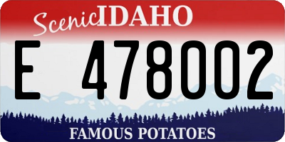 ID license plate E478002