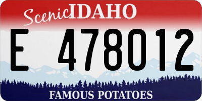 ID license plate E478012