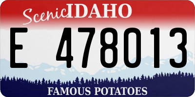 ID license plate E478013