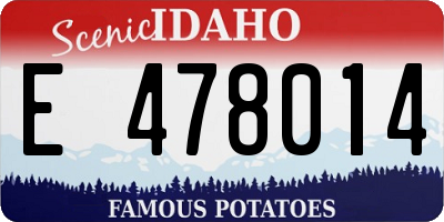 ID license plate E478014