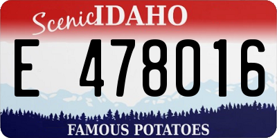 ID license plate E478016