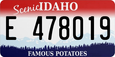 ID license plate E478019